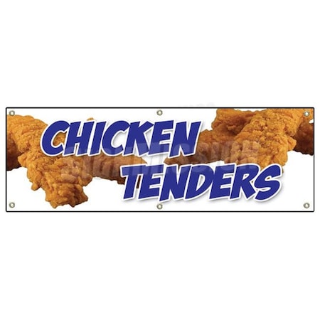 Signmission Chicken Tenders Banner Heavy Duty 13 Oz Vinyl with Grommets B-72 Chicken Tenders